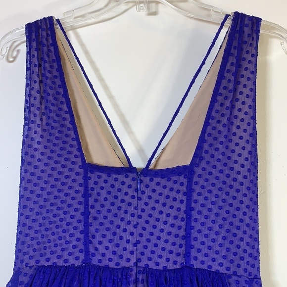 NWT. Anthropologie HD in Paris 4 Flared Blue Dot Dress. - Picture 11 of 12